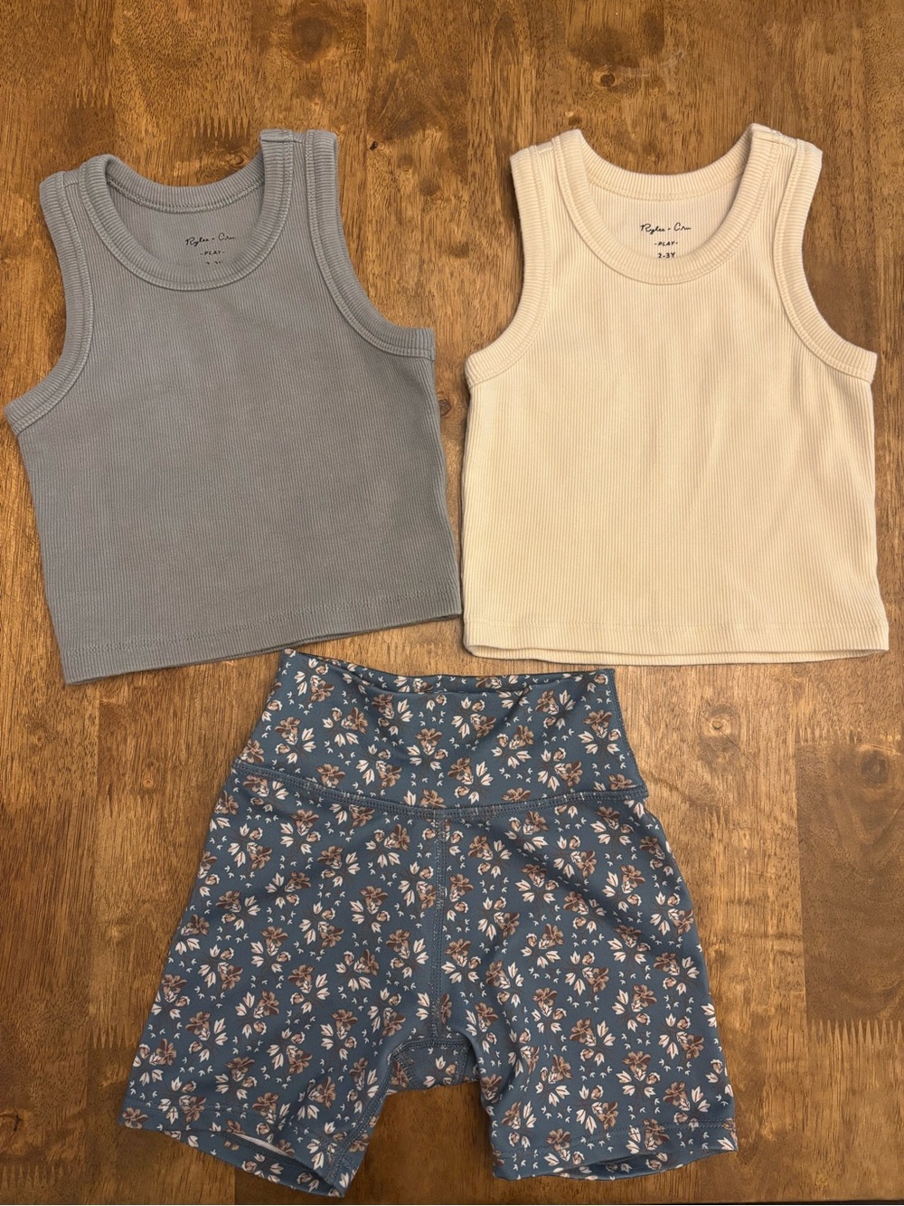 Rylee + Cru Play Tanks & Blue Floral Shorts Matching Set